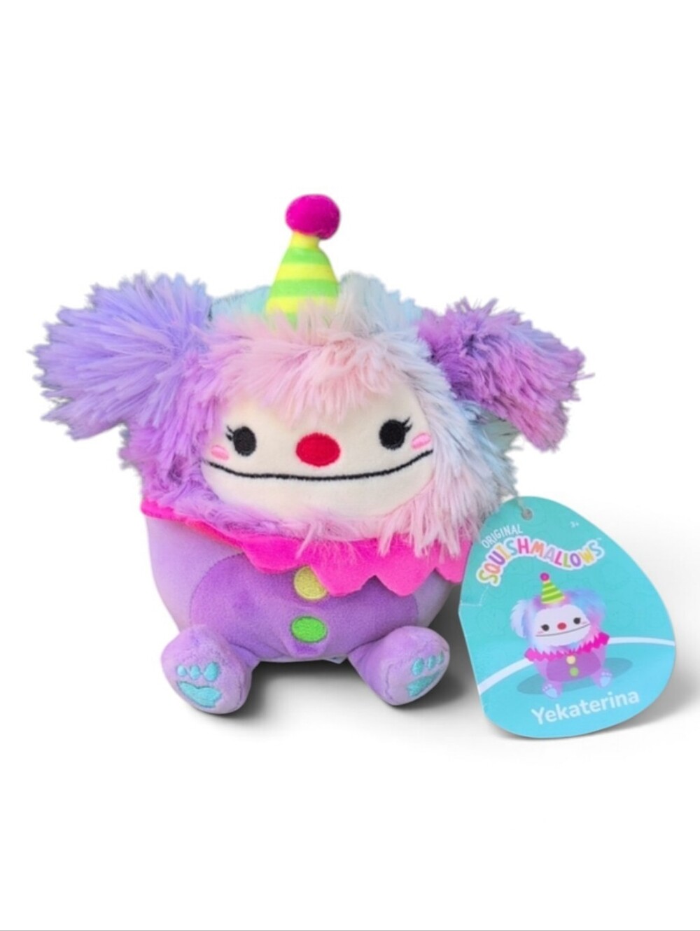 NWT Squishmallows Yekaterina Bigfoot Clown Plush